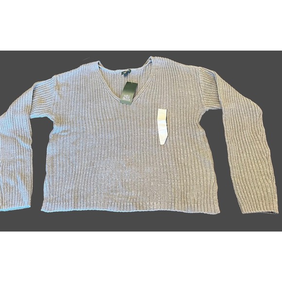 NEW Wild Fable V-Neck Cropped SUMMER SWEATER LG 12/14 Gilmore Girls Womens - Picture 7 of 7